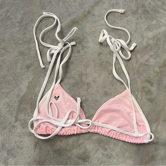 New! Frankies Bikinis Alessa Bikini Top pink with heart cutout 24421 - Picture 8 of 11